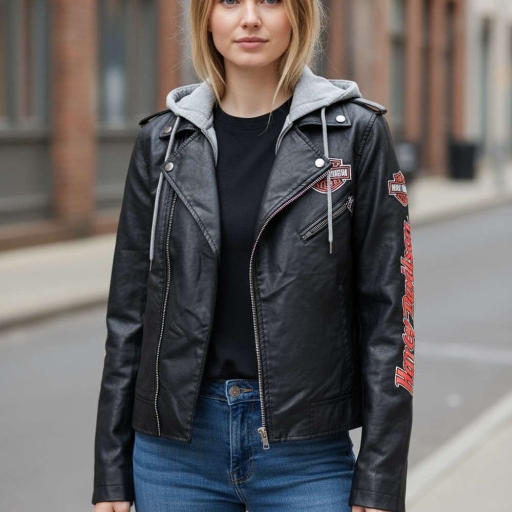Harley-Davidson Women's Black Leather Jacket with Accents Small